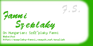 fanni szeplaky business card